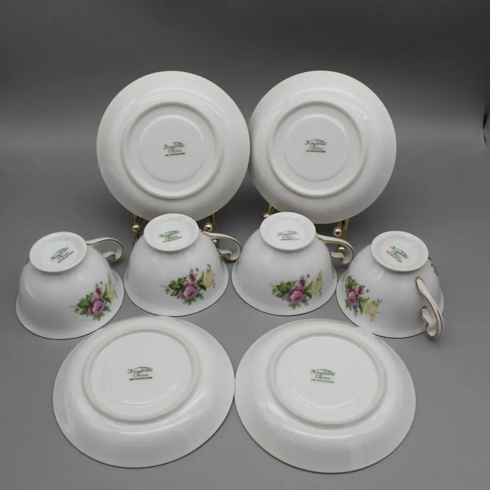 Floral Vintage Tea Cup & Saucers Set of 4 Spring Kingswood Occupied Japan